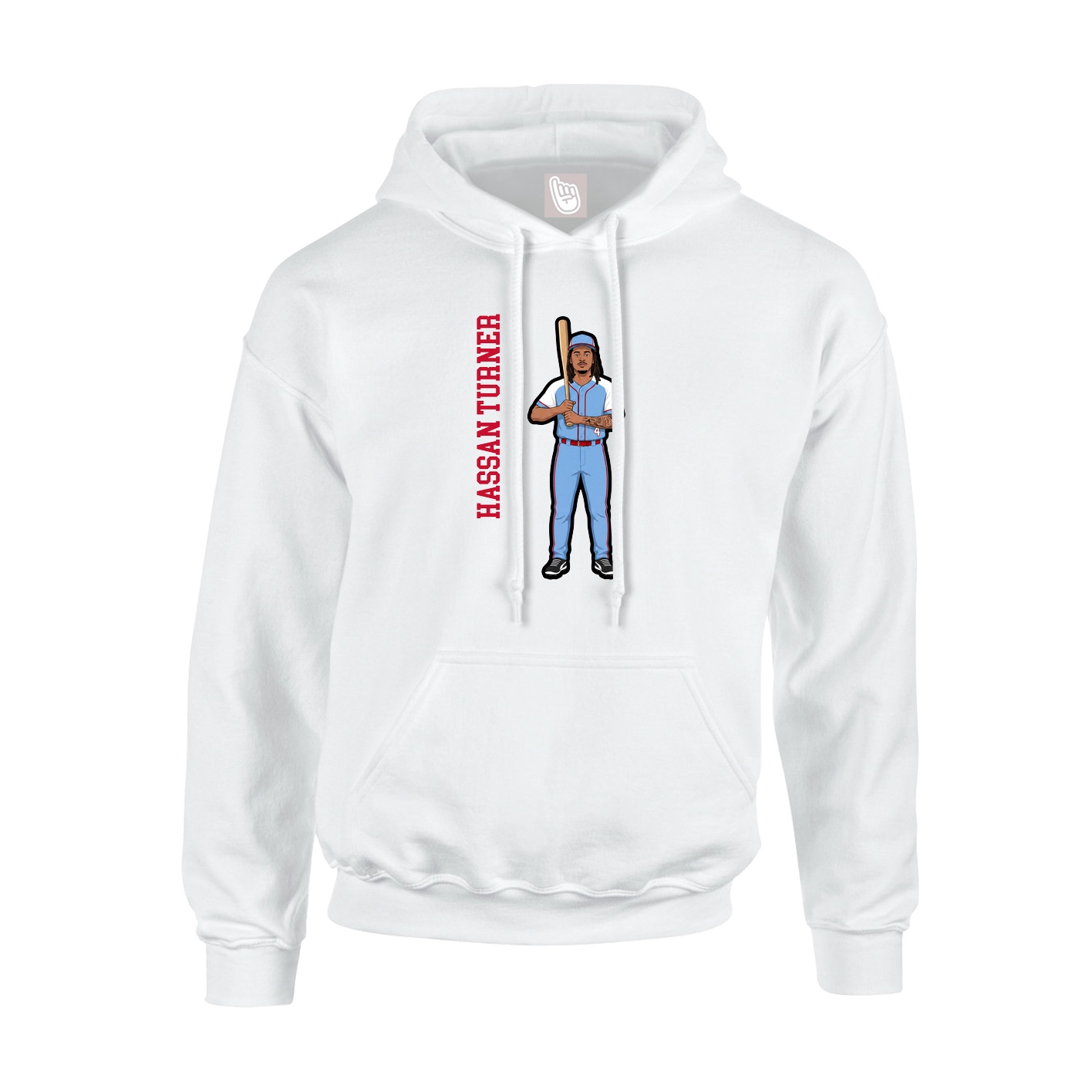 Youth Hoodie — Name Vertical in White