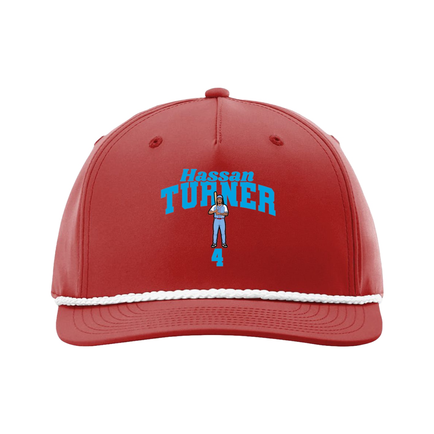 Five-Panel Classic Rope Cap — Signature Arch in Red