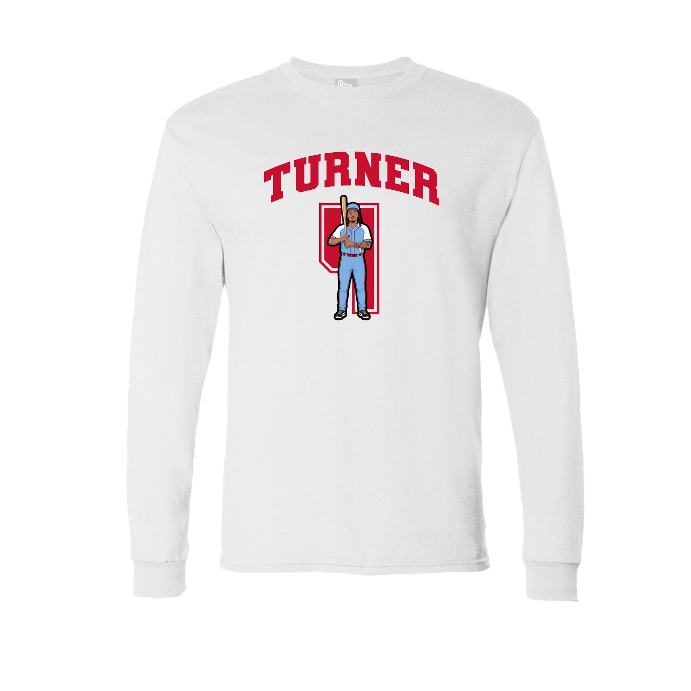 Long Sleeve Tee — Number in White