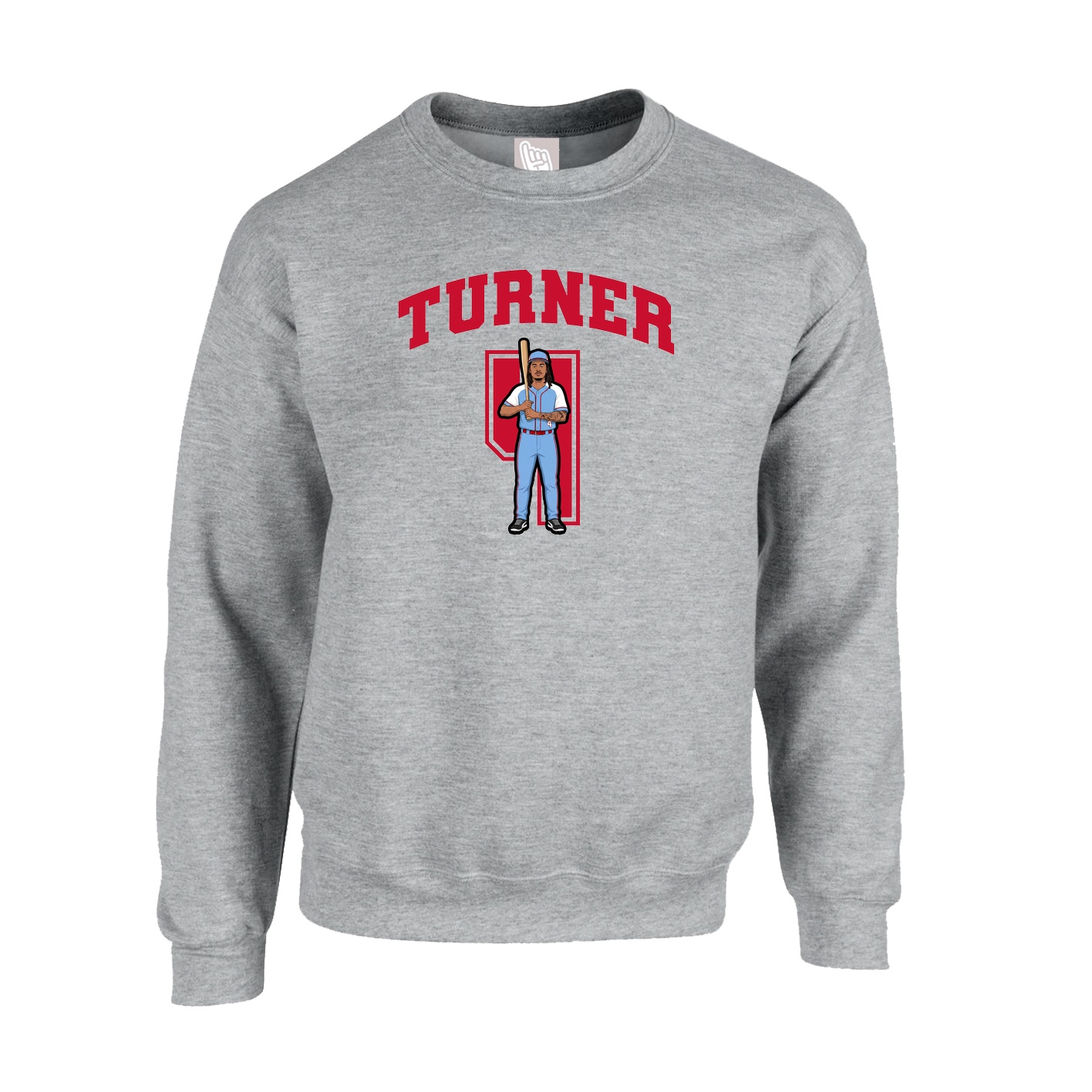 Fleece Crew — Number in Grey