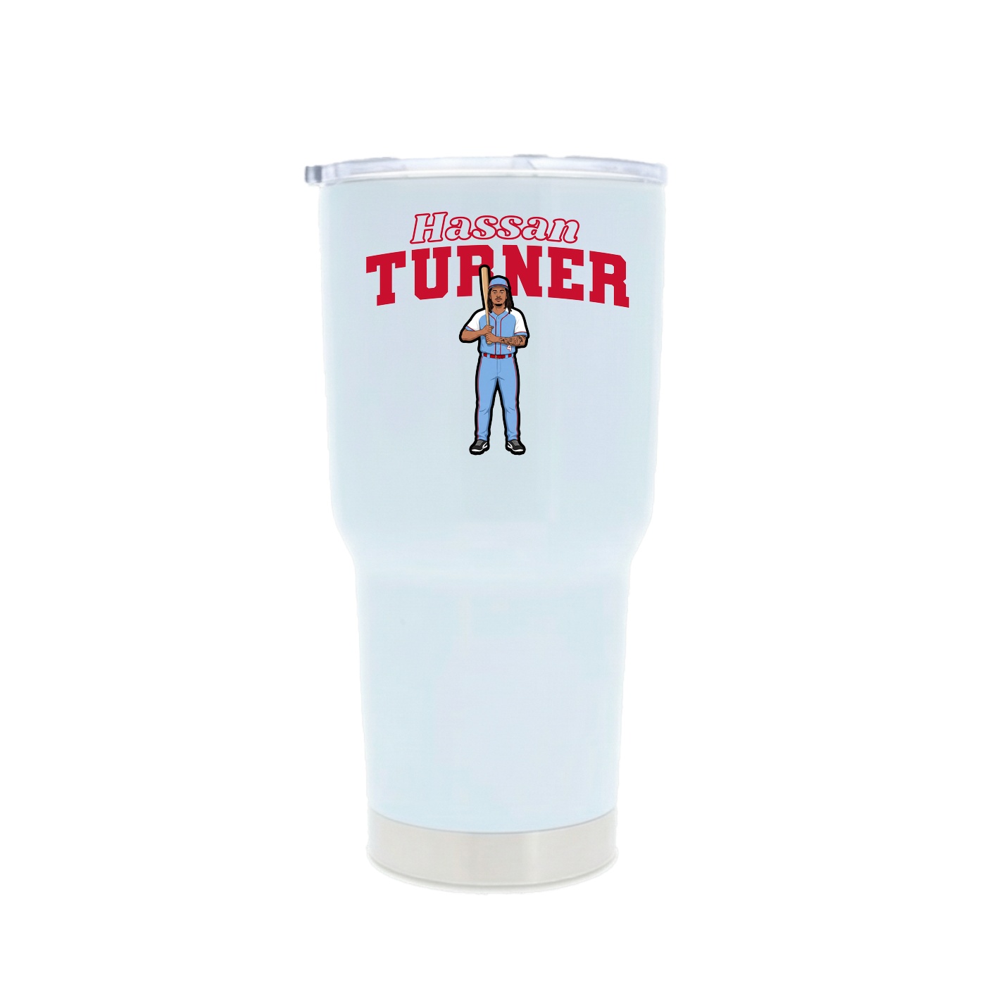 30oz Stainless Steel Tumbler — Name Arch in White