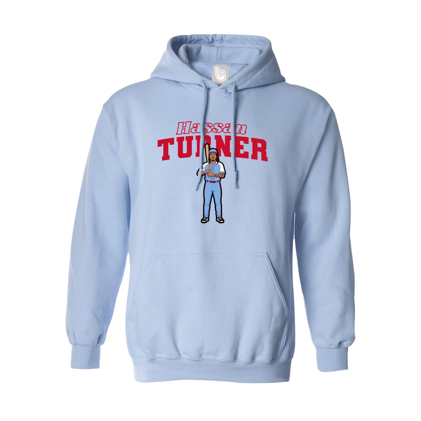 Hoodie — Name Arch in Light Blue
