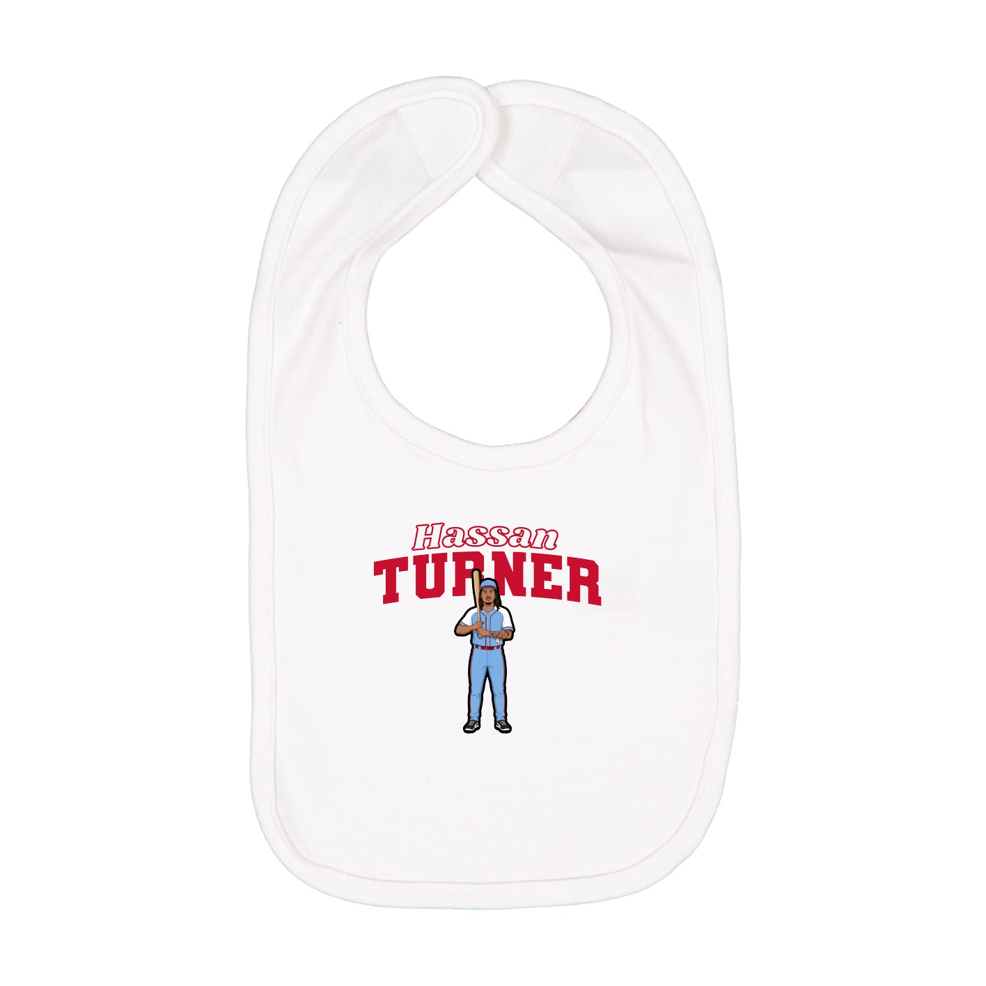 Infant Bib — Name Arch in White