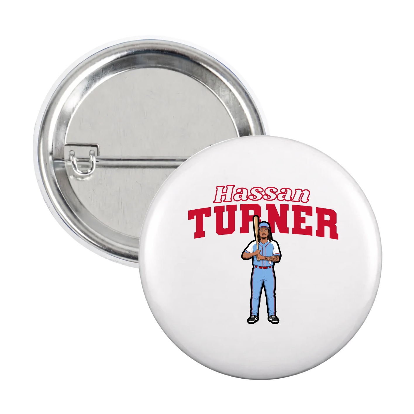Game Day Button — Name Arch in White