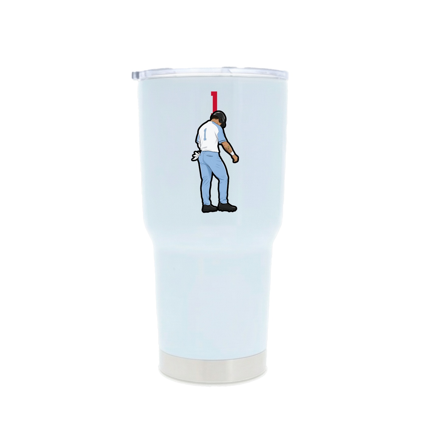 30oz Stainless Steel Tumbler — Number Top in White