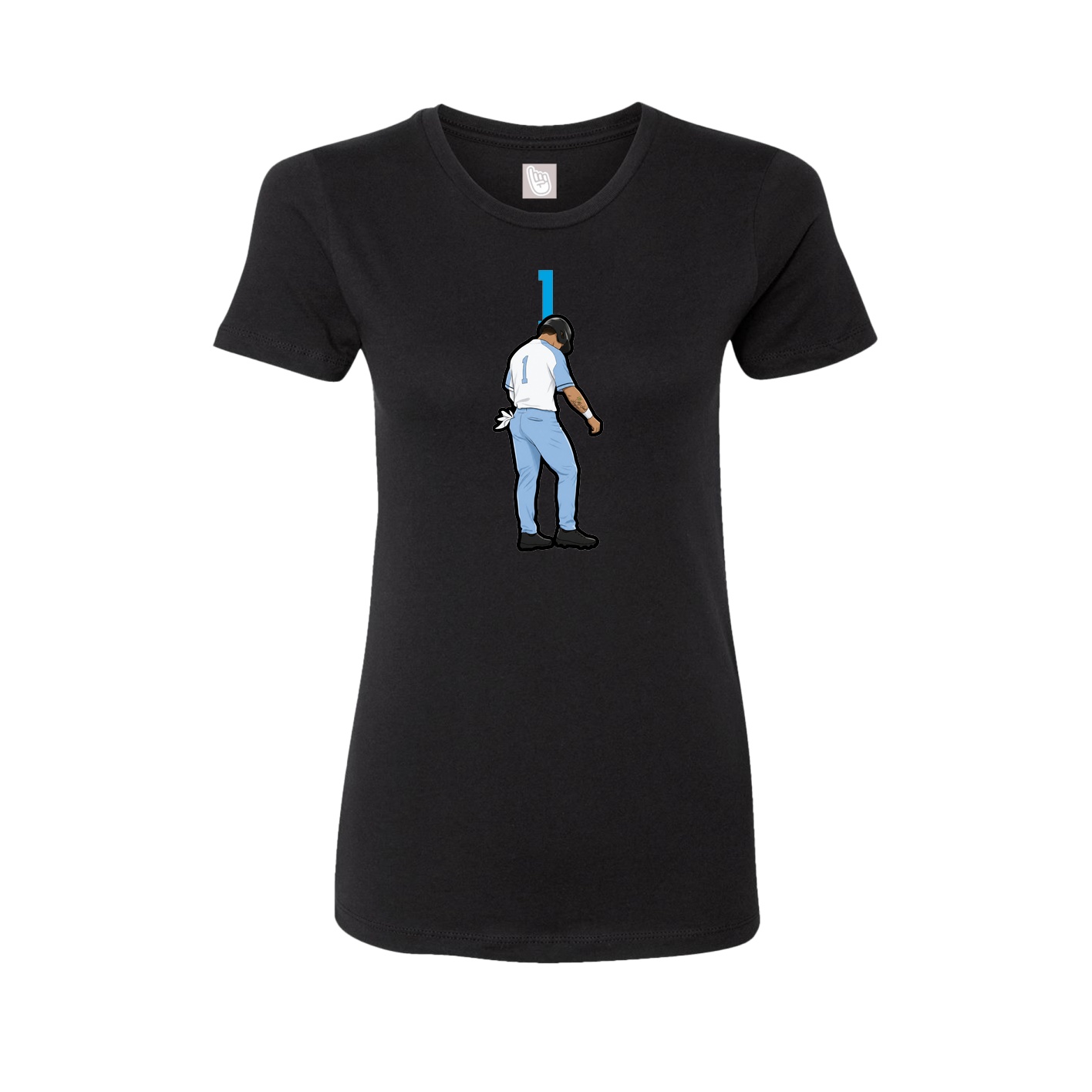 Fitted Women's Tee — Number Top in Black