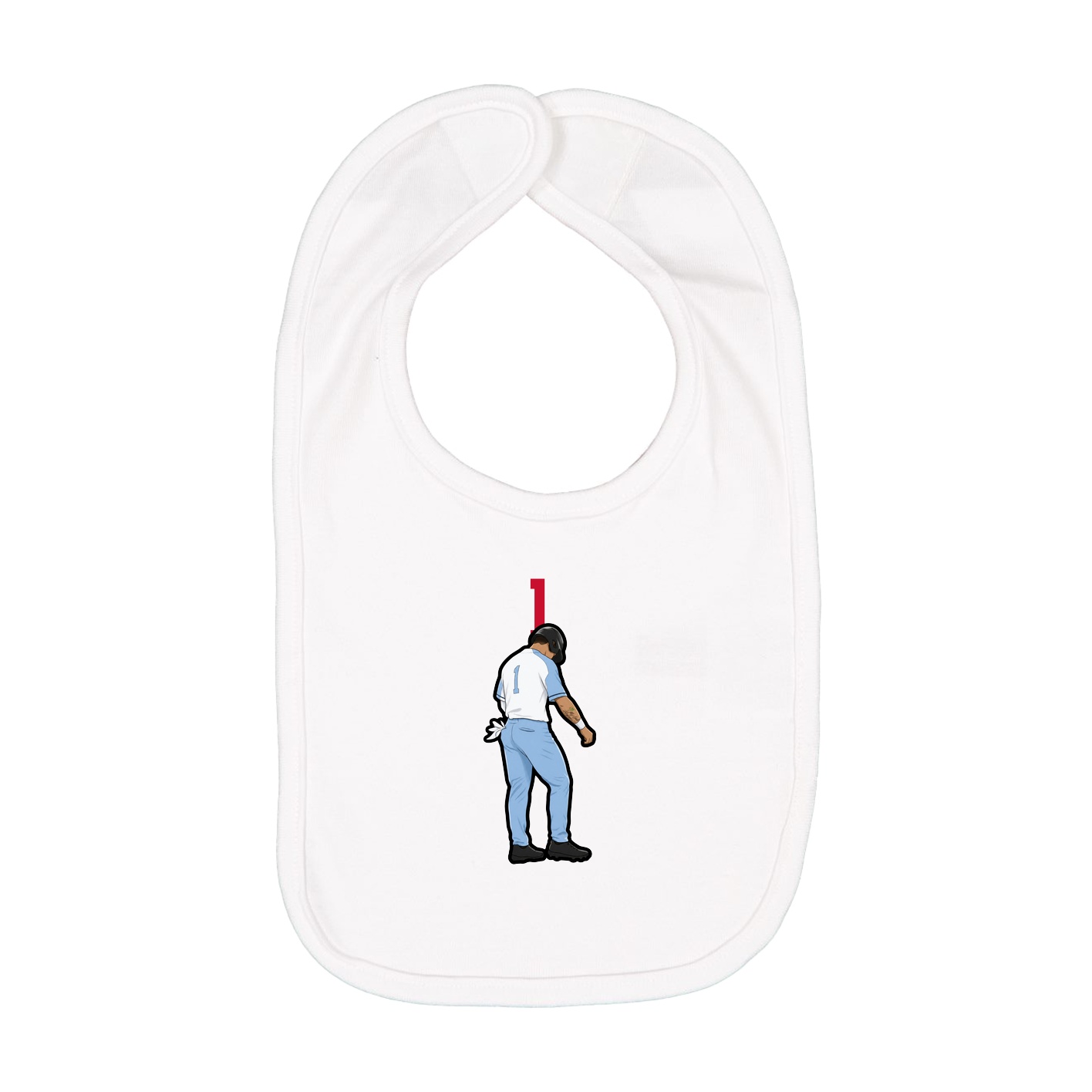 Infant Bib — Number Top in White