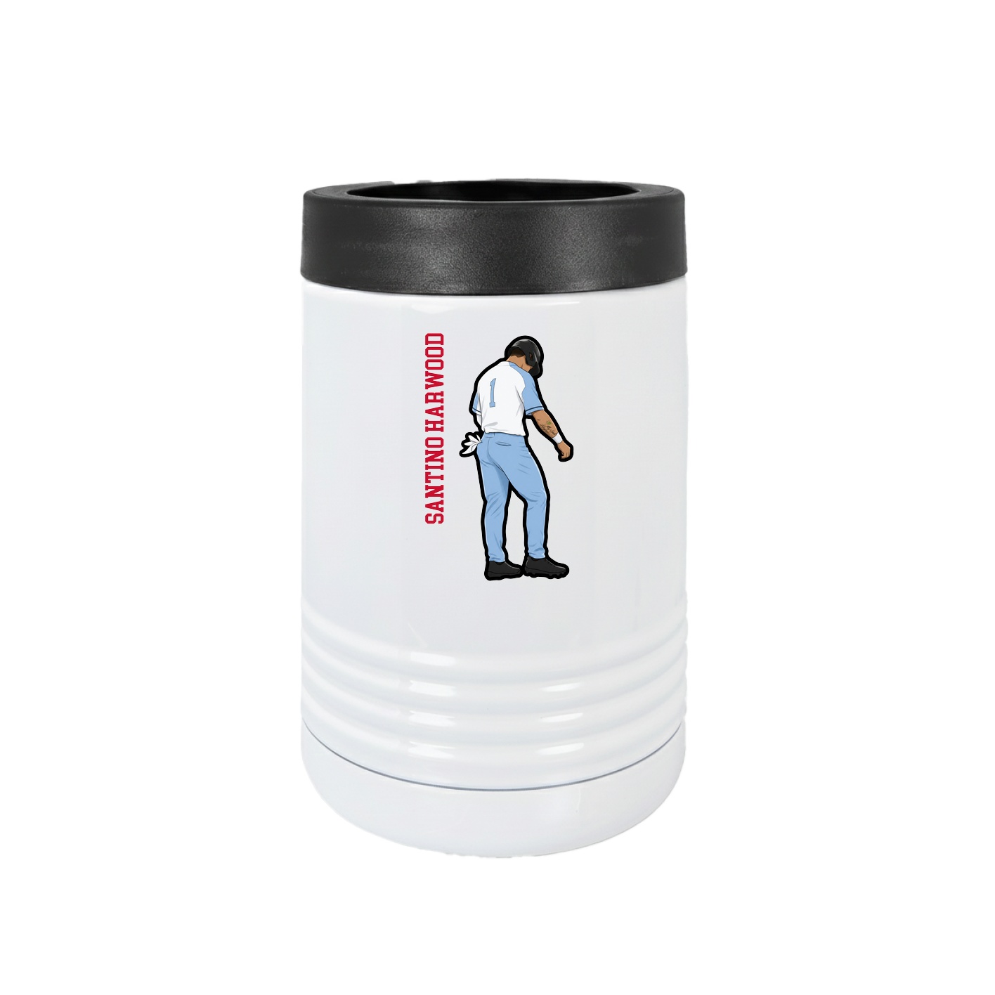 Beverage Holder — Name Vertical in White