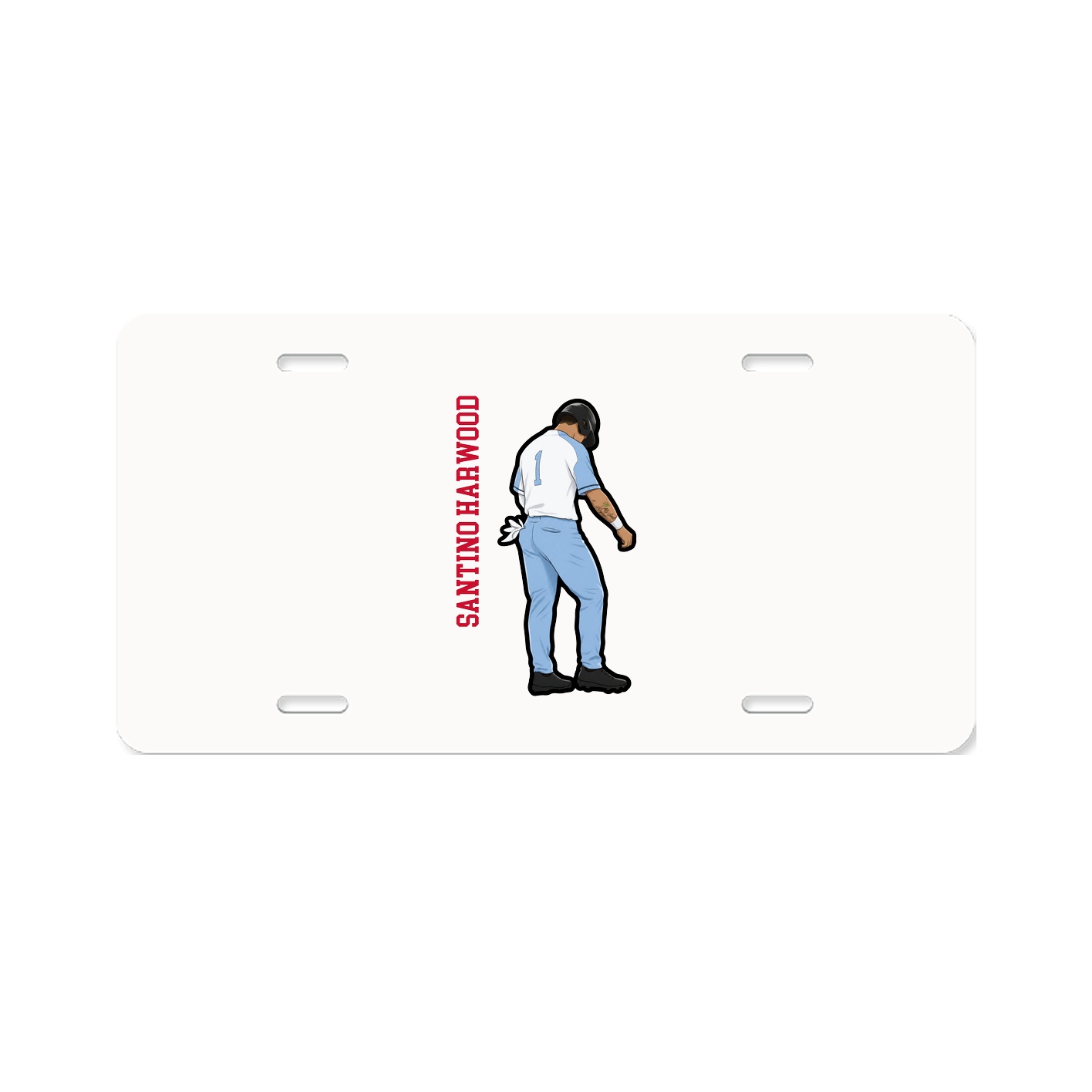 License Plate — Name Vertical in Classic