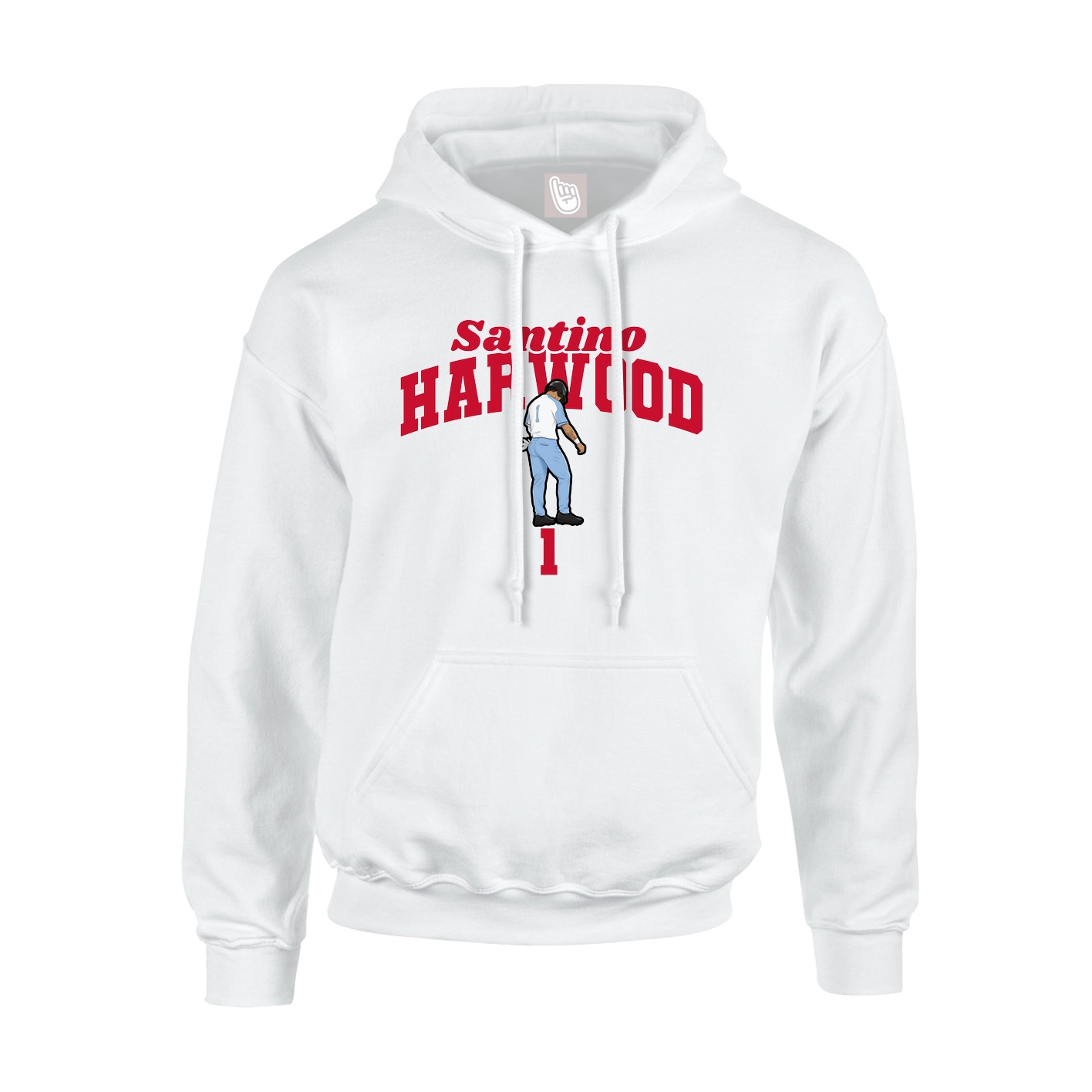 Youth Hoodie — Signature Arch in White