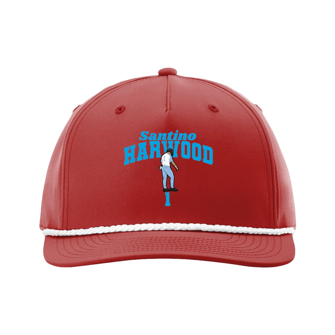 Five-Panel Classic Rope Cap — Signature Arch in Red