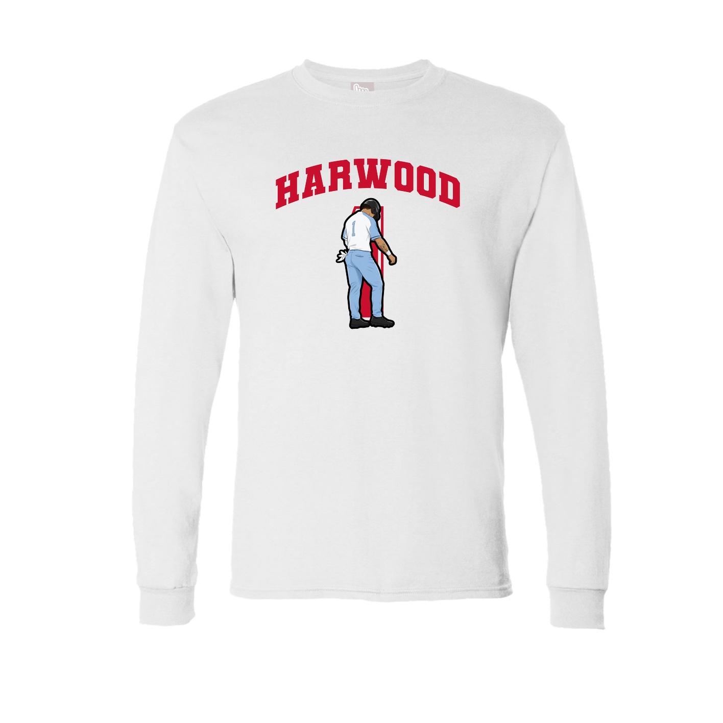 Long Sleeve Tee — Number in White