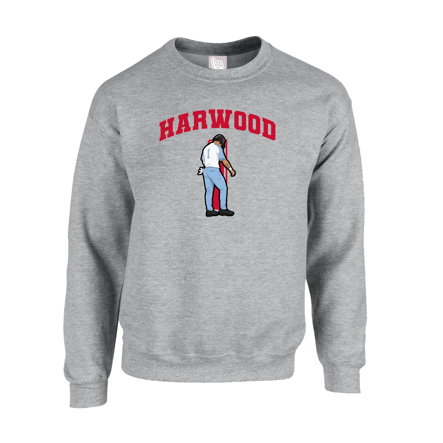 Fleece Crew — Number in Grey