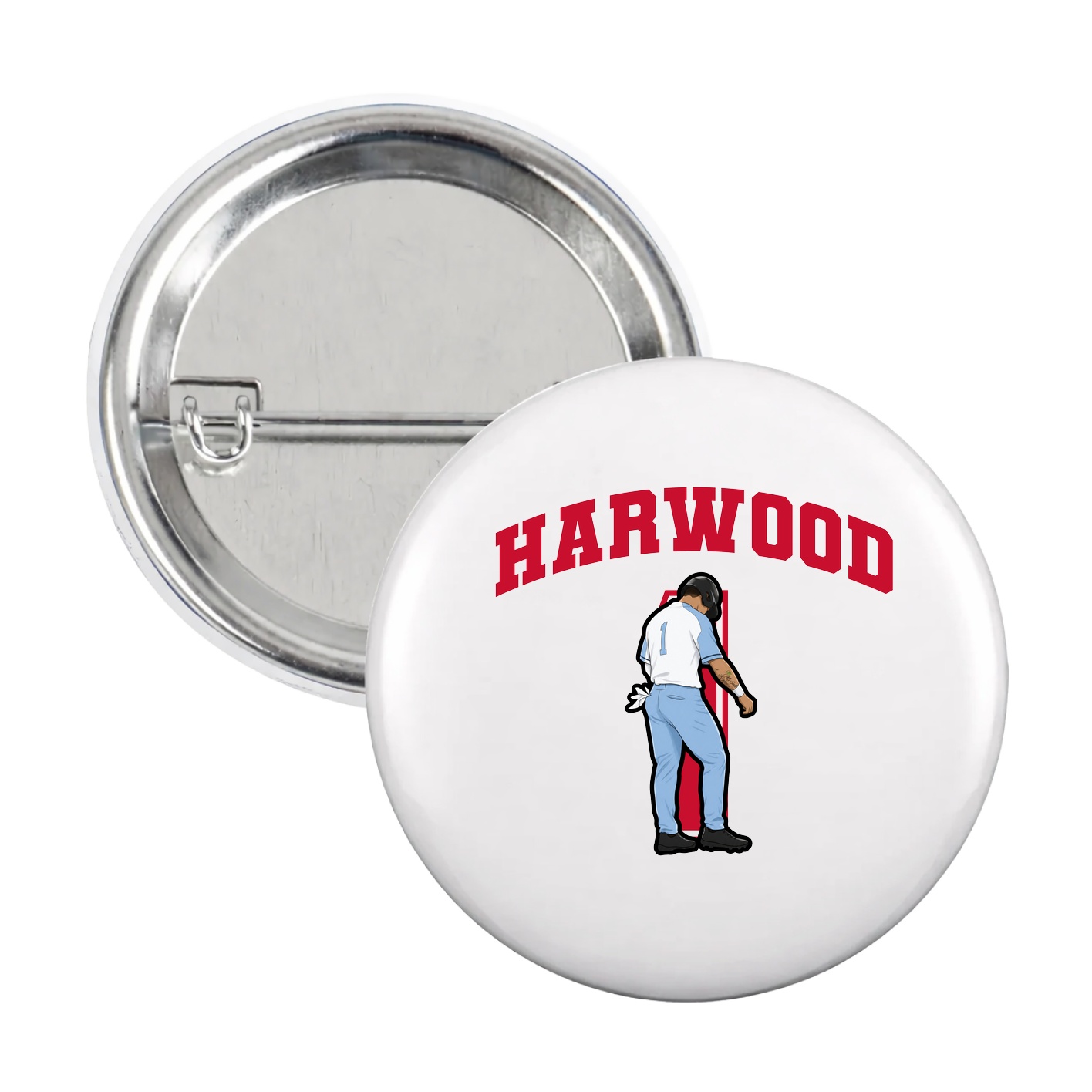 Game Day Button — Number in White