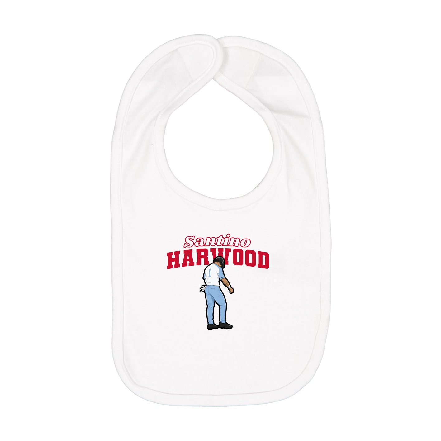 Infant Bib — Name Arch in White