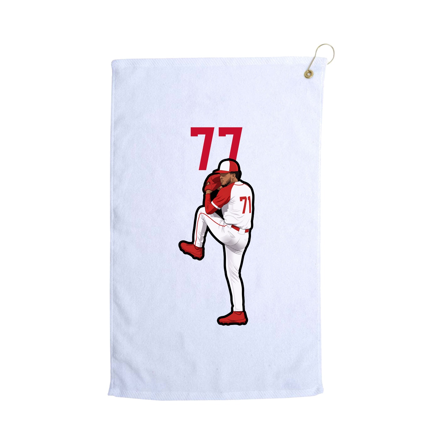 Golf Towel — Number Top in White