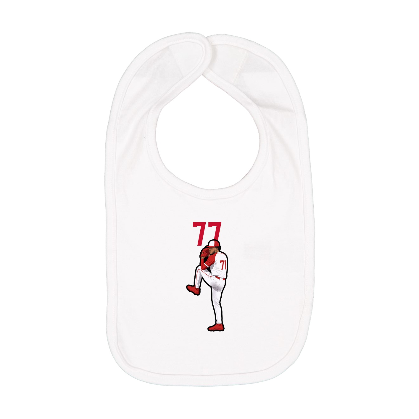 Infant Bib — Number Top in White