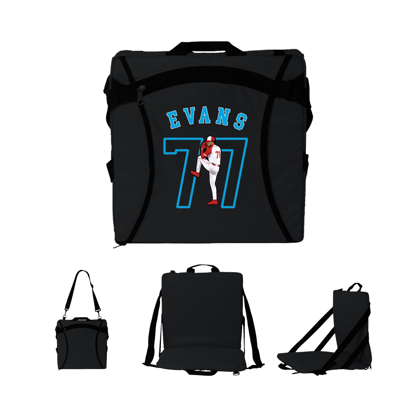 Folding Stadium Seat — Shirsey Arch in Black