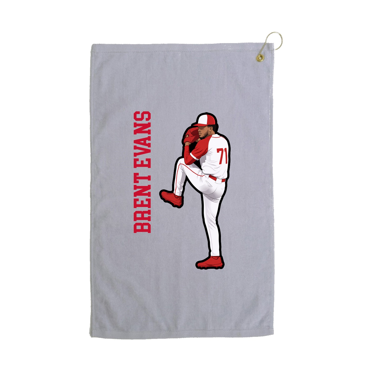 Golf Towel — Name Vertical in Grey