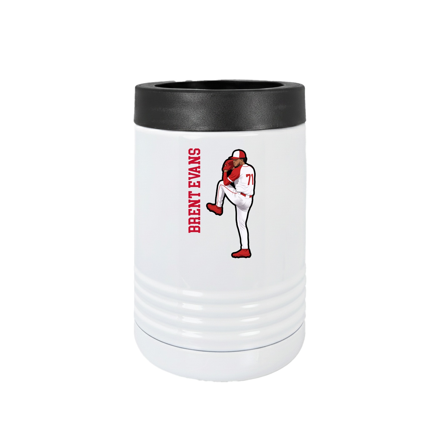 Beverage Holder — Name Vertical in White