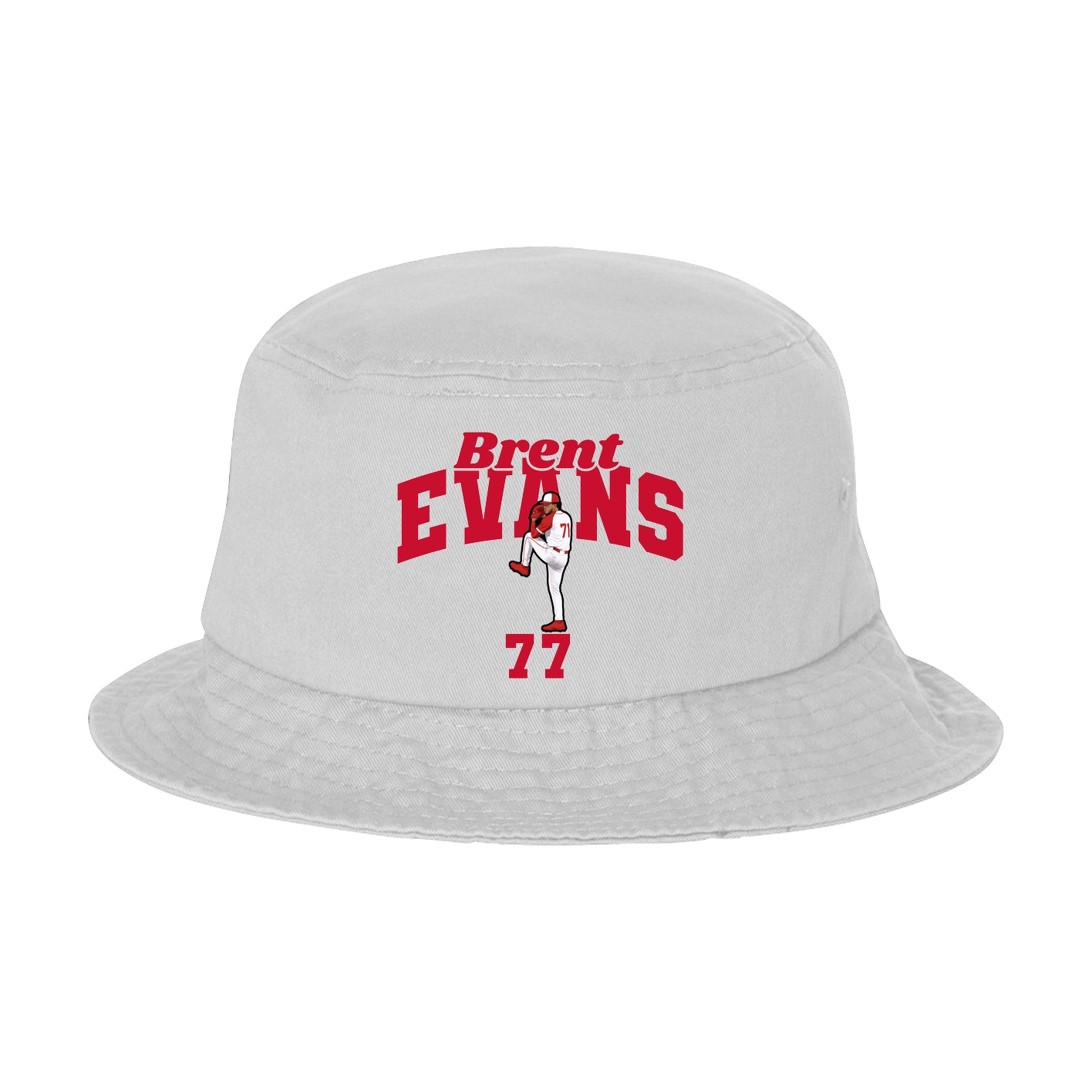 Bucket Cap — Signature Arch in White