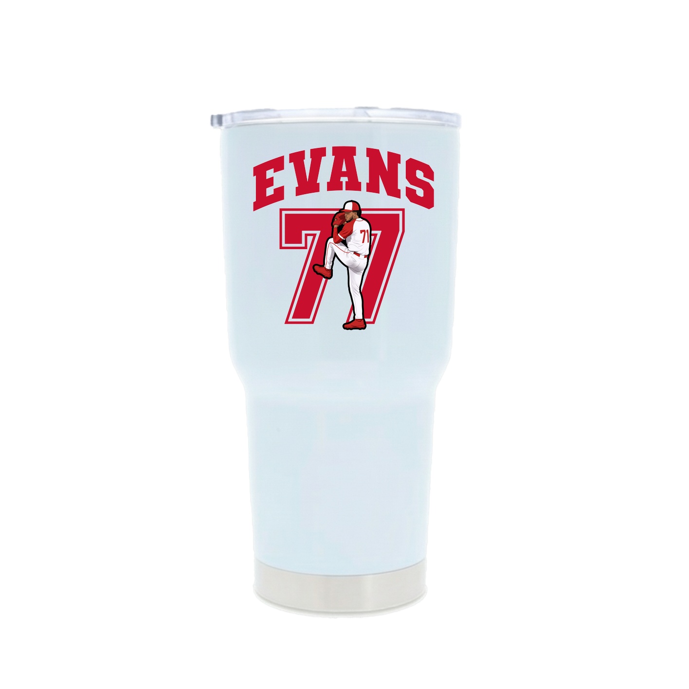 30oz Stainless Steel Tumbler — Number in White
