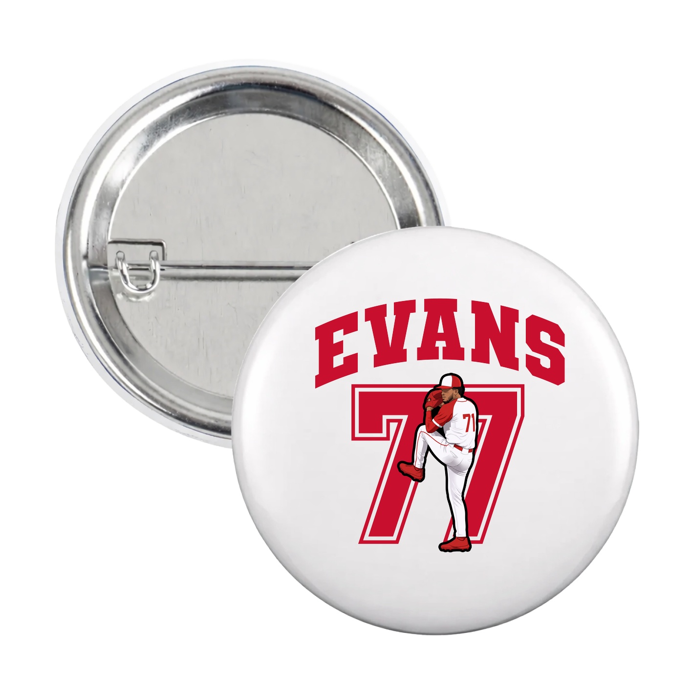 Game Day Button — Number in White