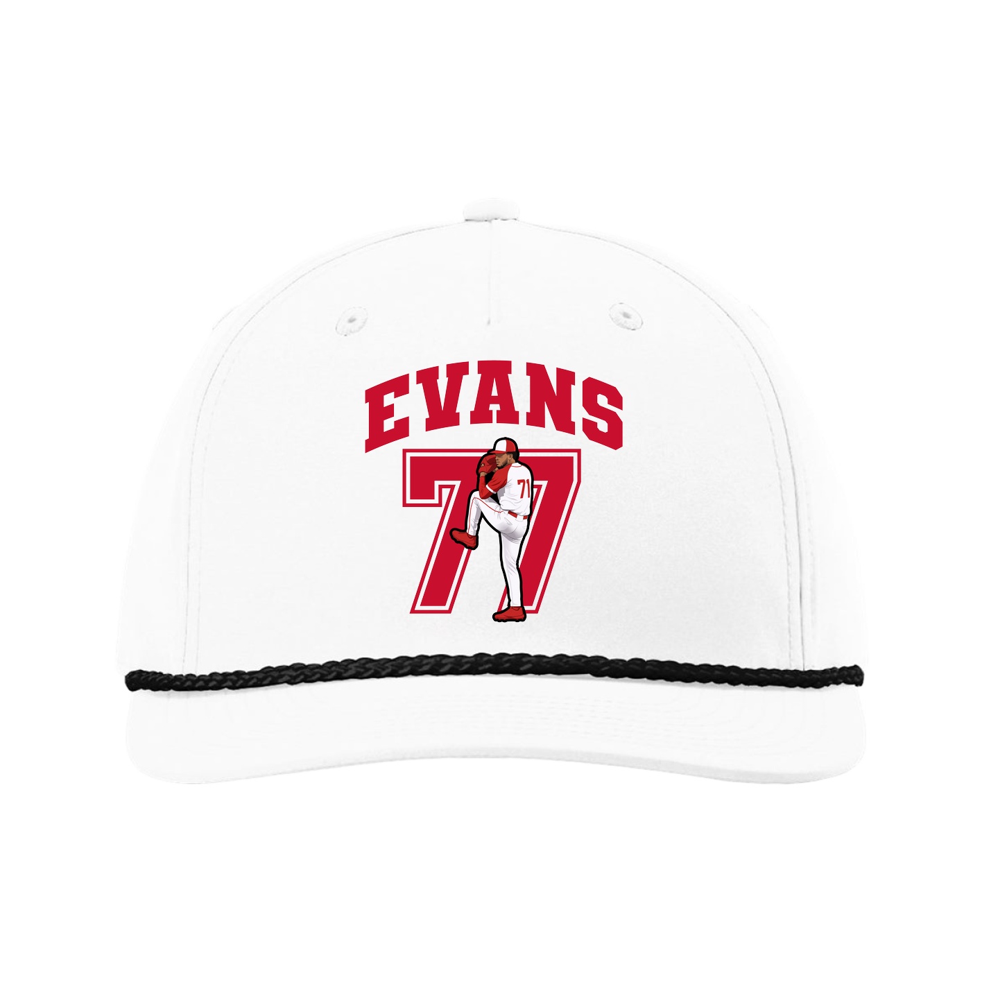 Five-Panel Classic Rope Cap — Number in White