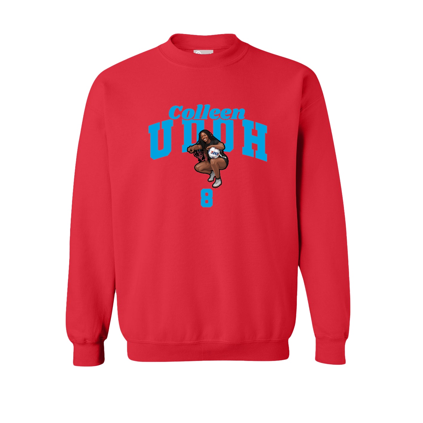 Fleece Crew — Signature Arch in Red