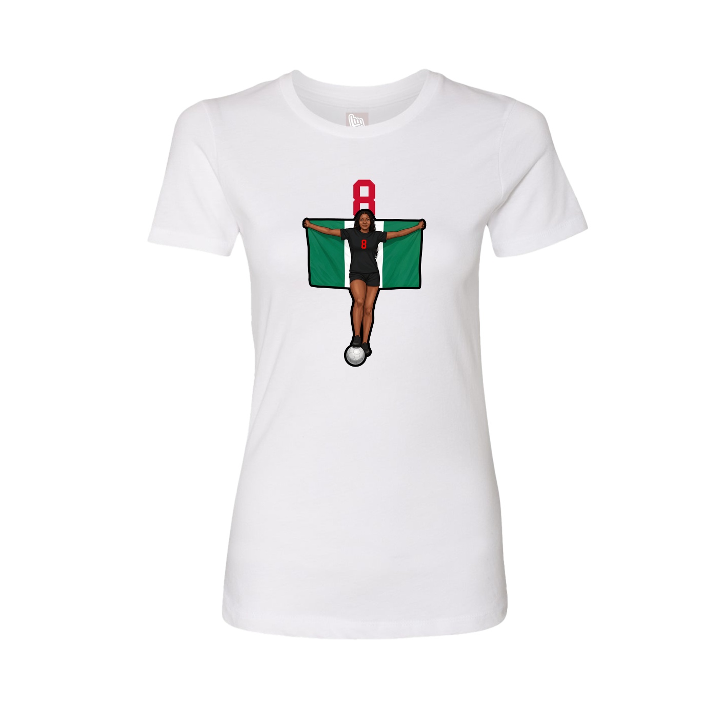 Fitted Women's Tee — Number Top in White