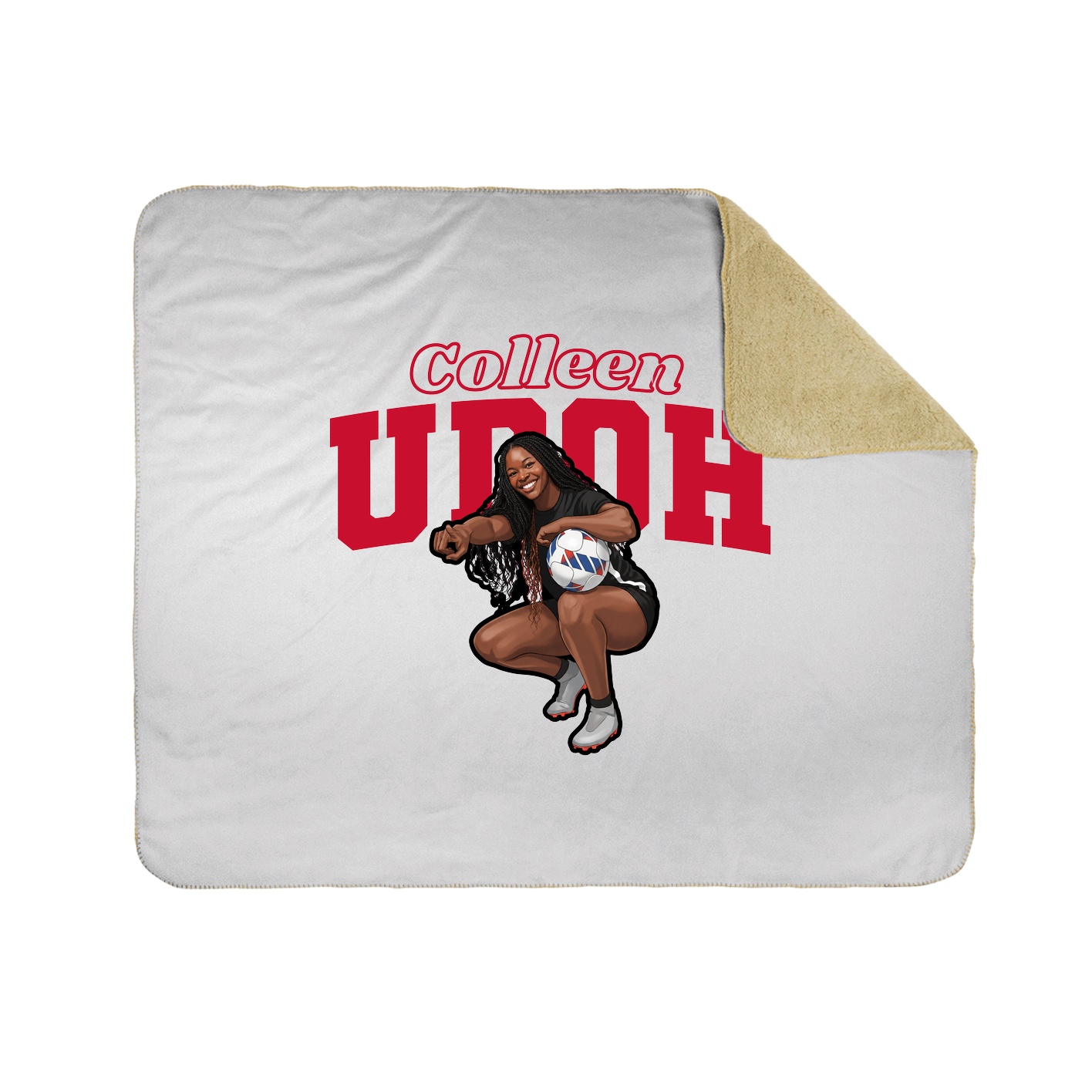 Throw Blanket — Name Arch in White