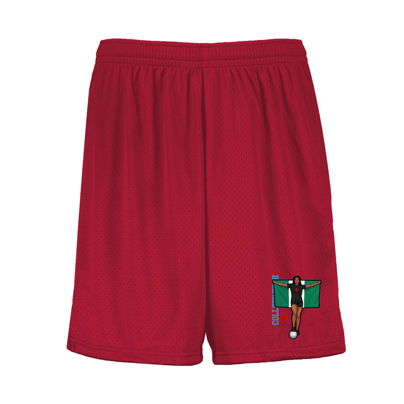 Shorts — Name Vertical in Red