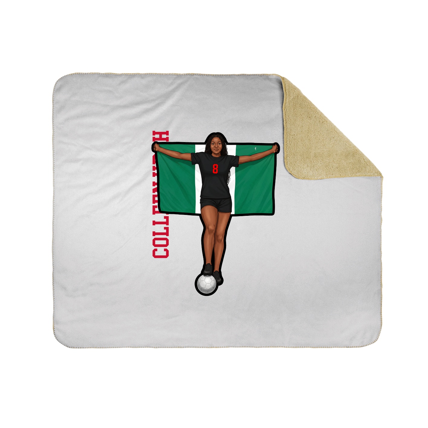 Throw Blanket — Name Vertical in White