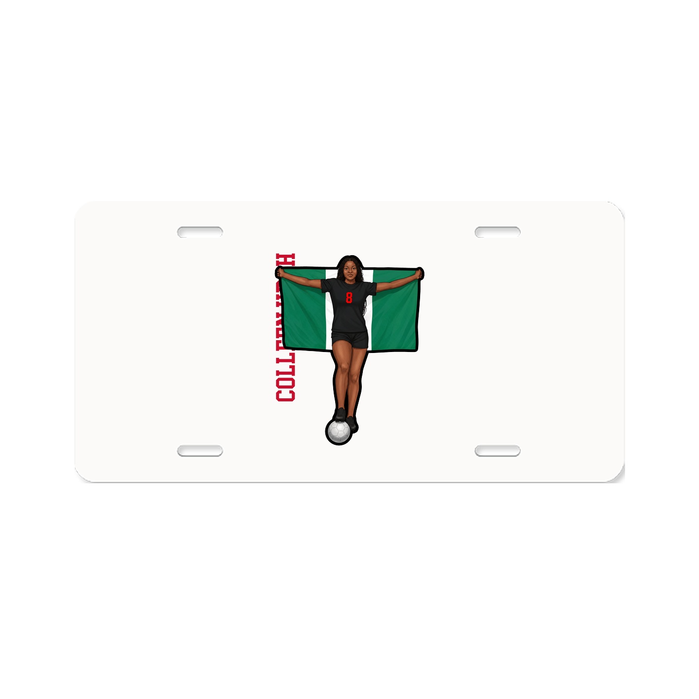 License Plate — Name Vertical in Classic
