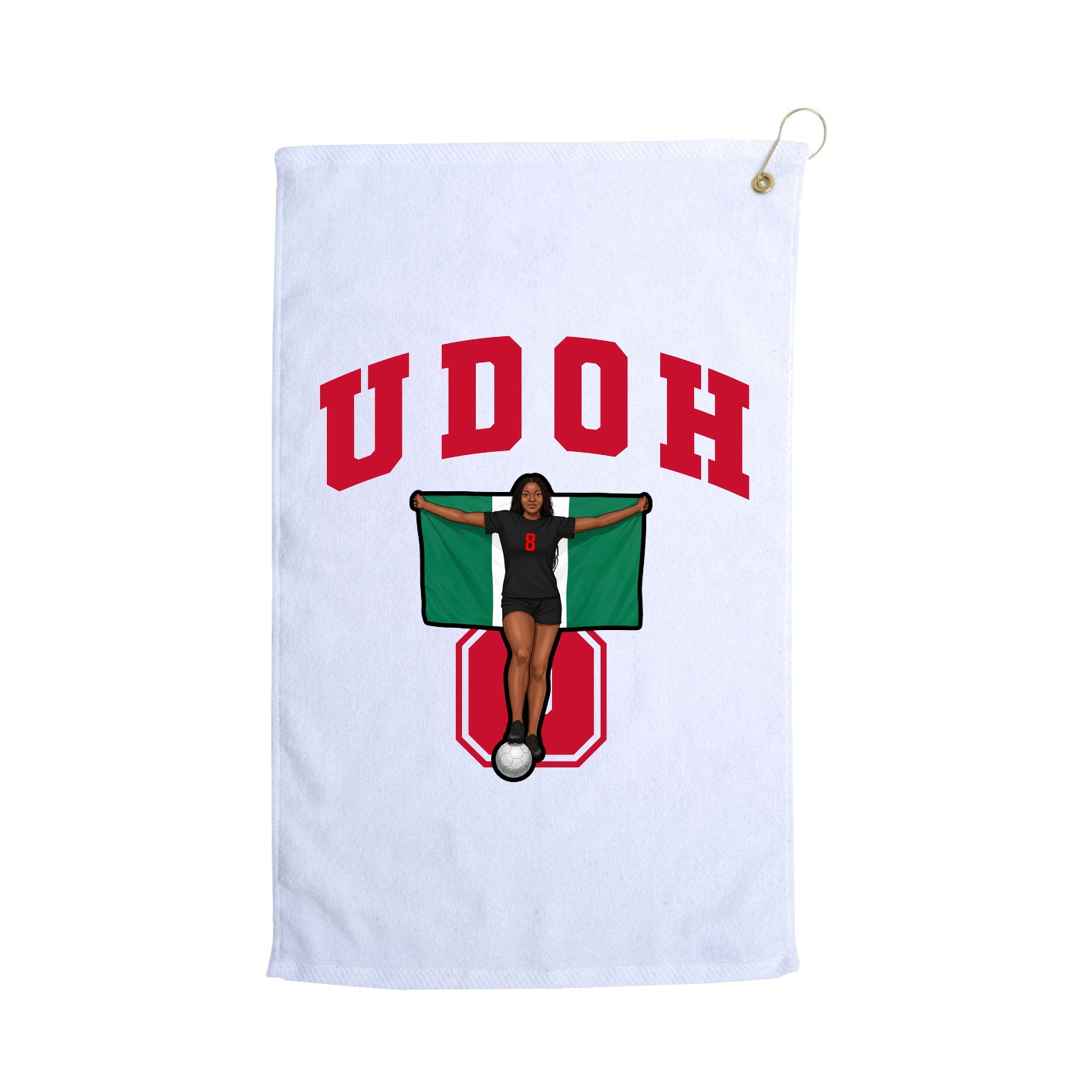 Golf Towel — Number in White