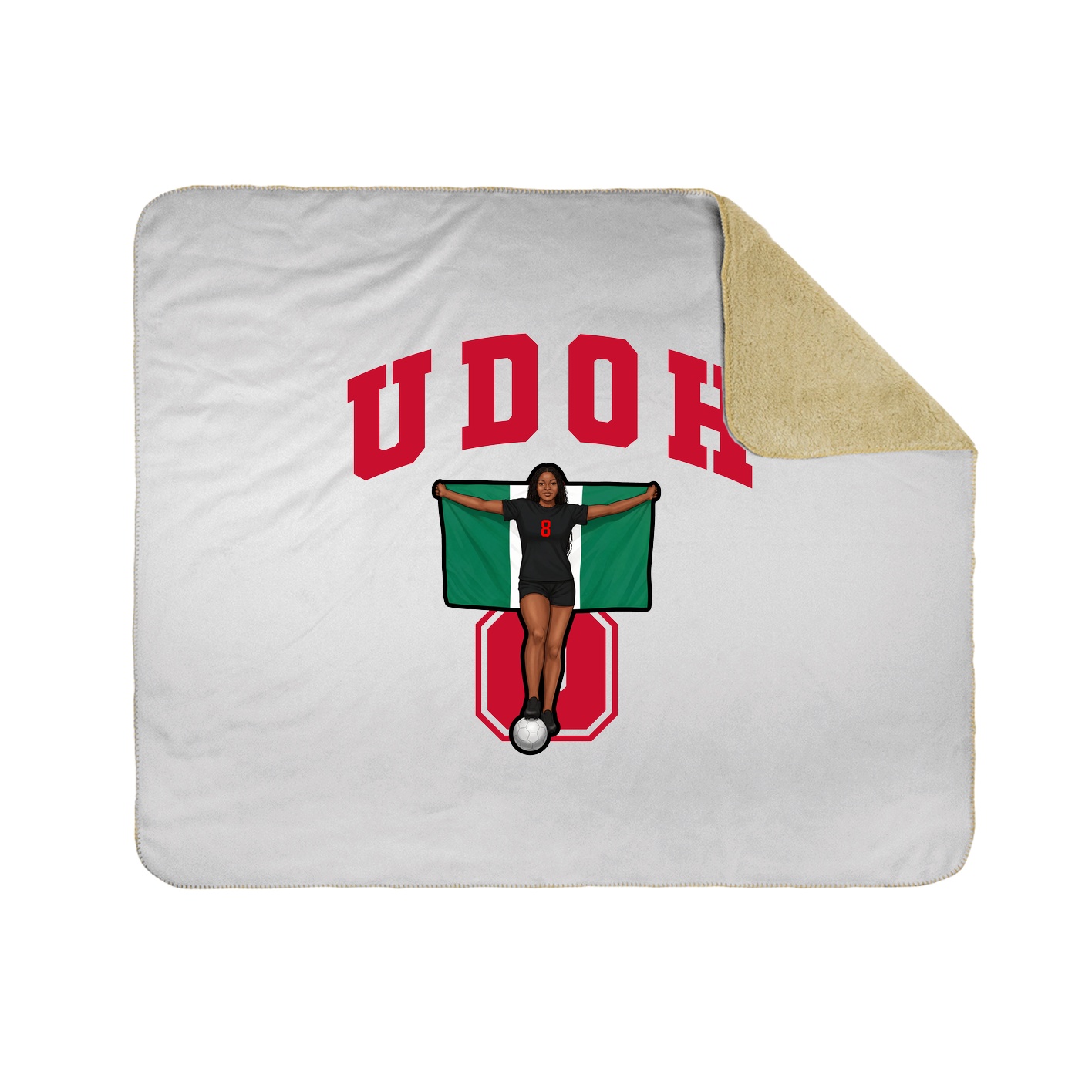 Throw Blanket — Number in White