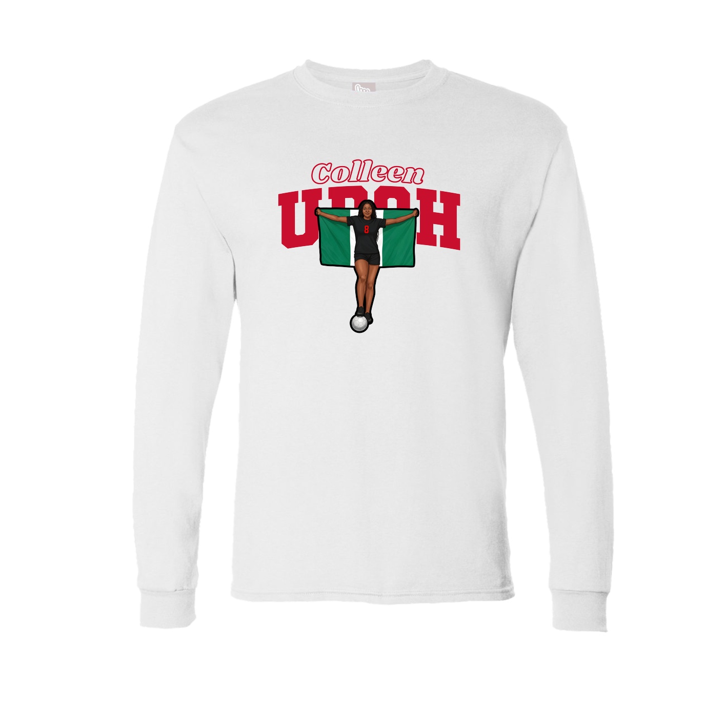 Long Sleeve Tee — Name Arch in White