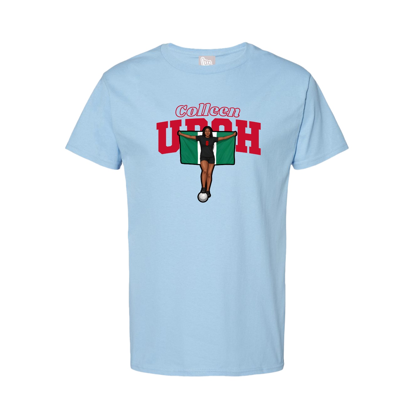 Youth Tee — Name Arch in Light Blue