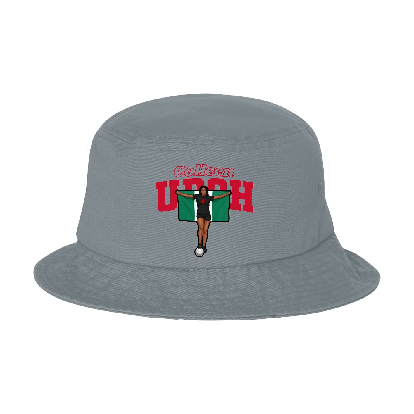 Bucket Cap — Name Arch in Grey