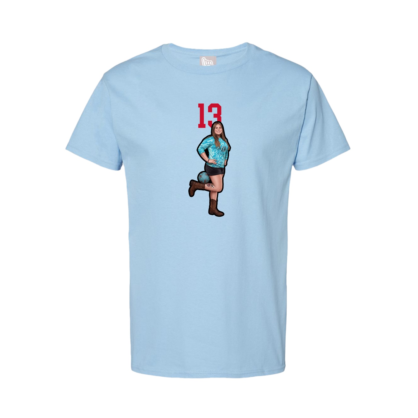 Tee — Number Top in Light Blue