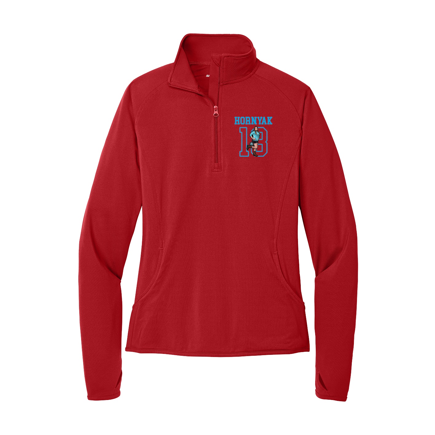 Women's Q-Zip Pullover — Shirsey in Red