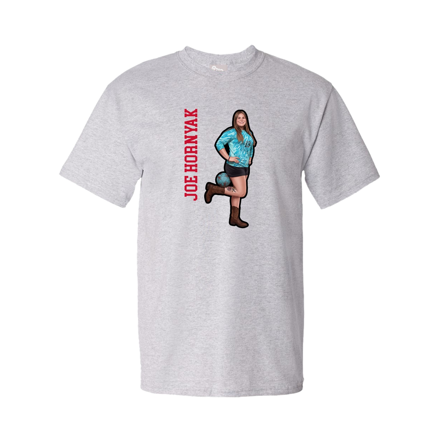 Youth Tee — Name Vertical in Grey