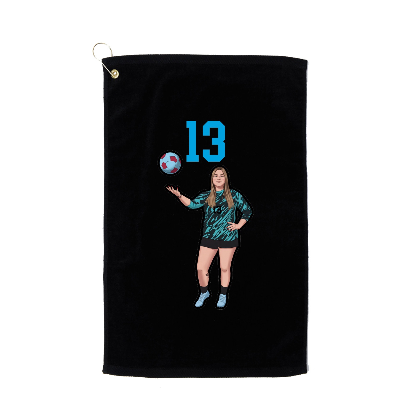 Golf Towel — Number Top in Black
