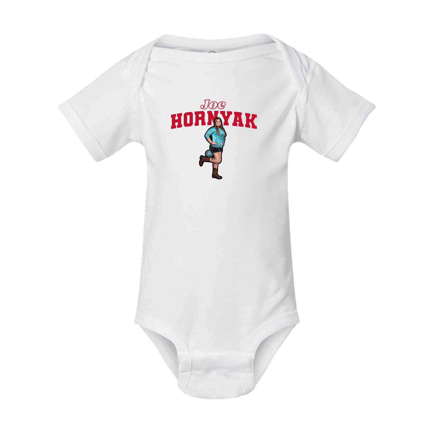 Baby Onesie — Name Arch in White