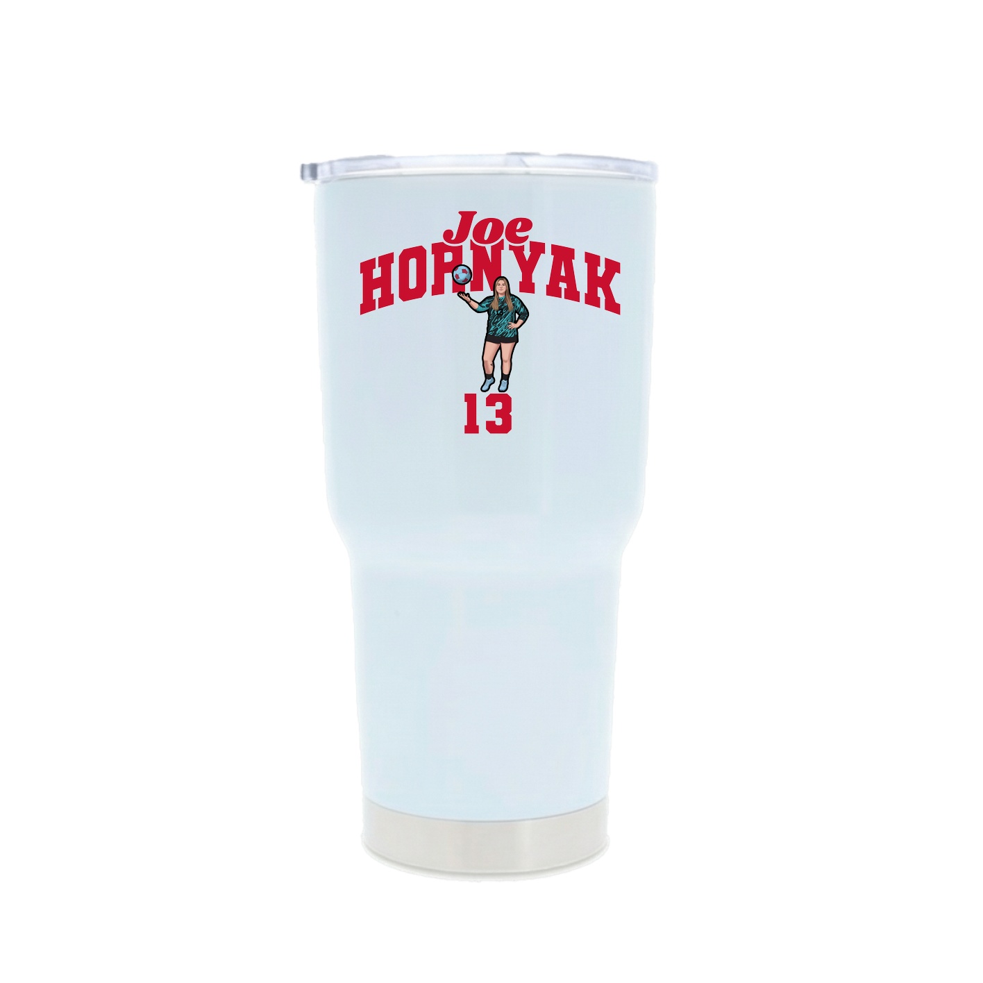 30oz Stainless Steel Tumbler — Signature Arch in White
