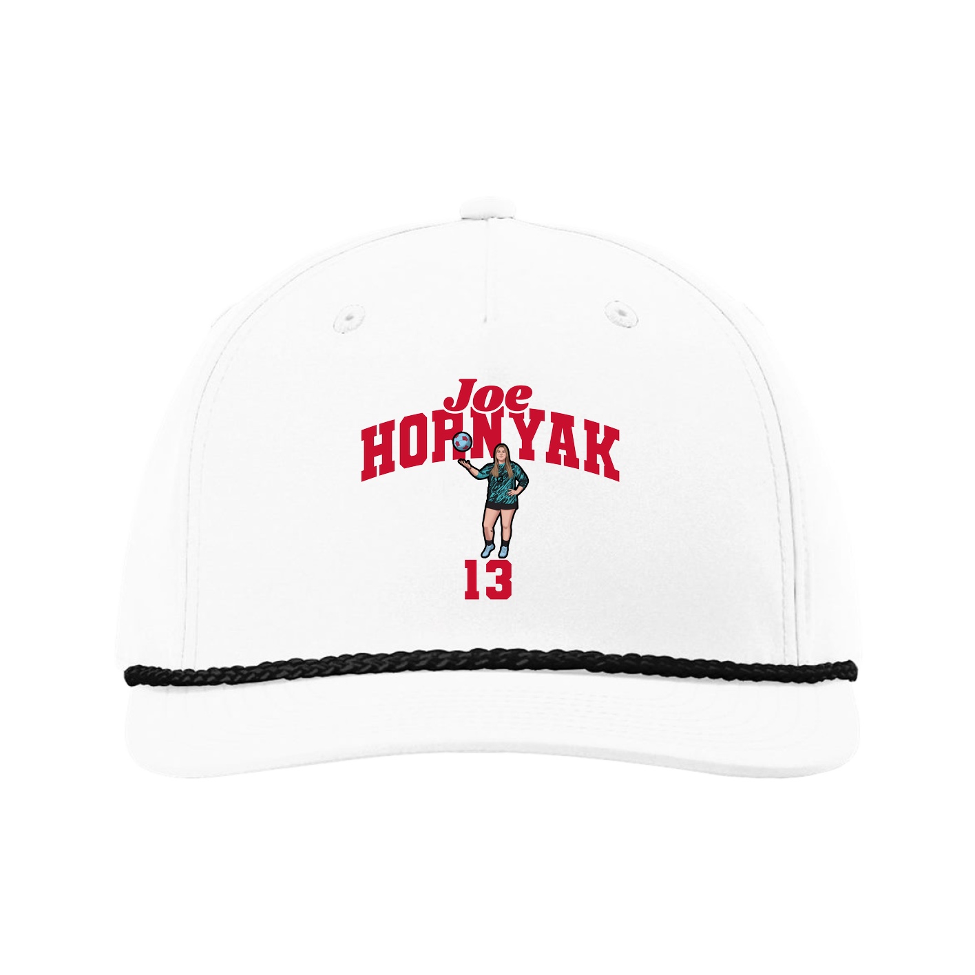 Five-Panel Classic Rope Cap — Signature Arch in White