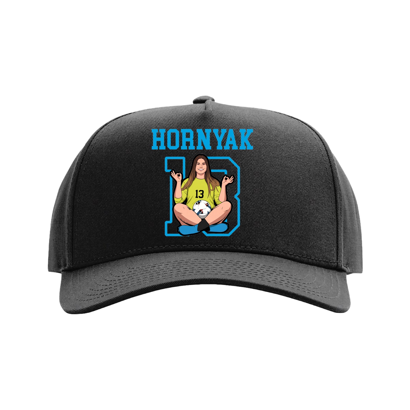 Full Fabric Five-Panel Champ Cap — Shirsey in Black