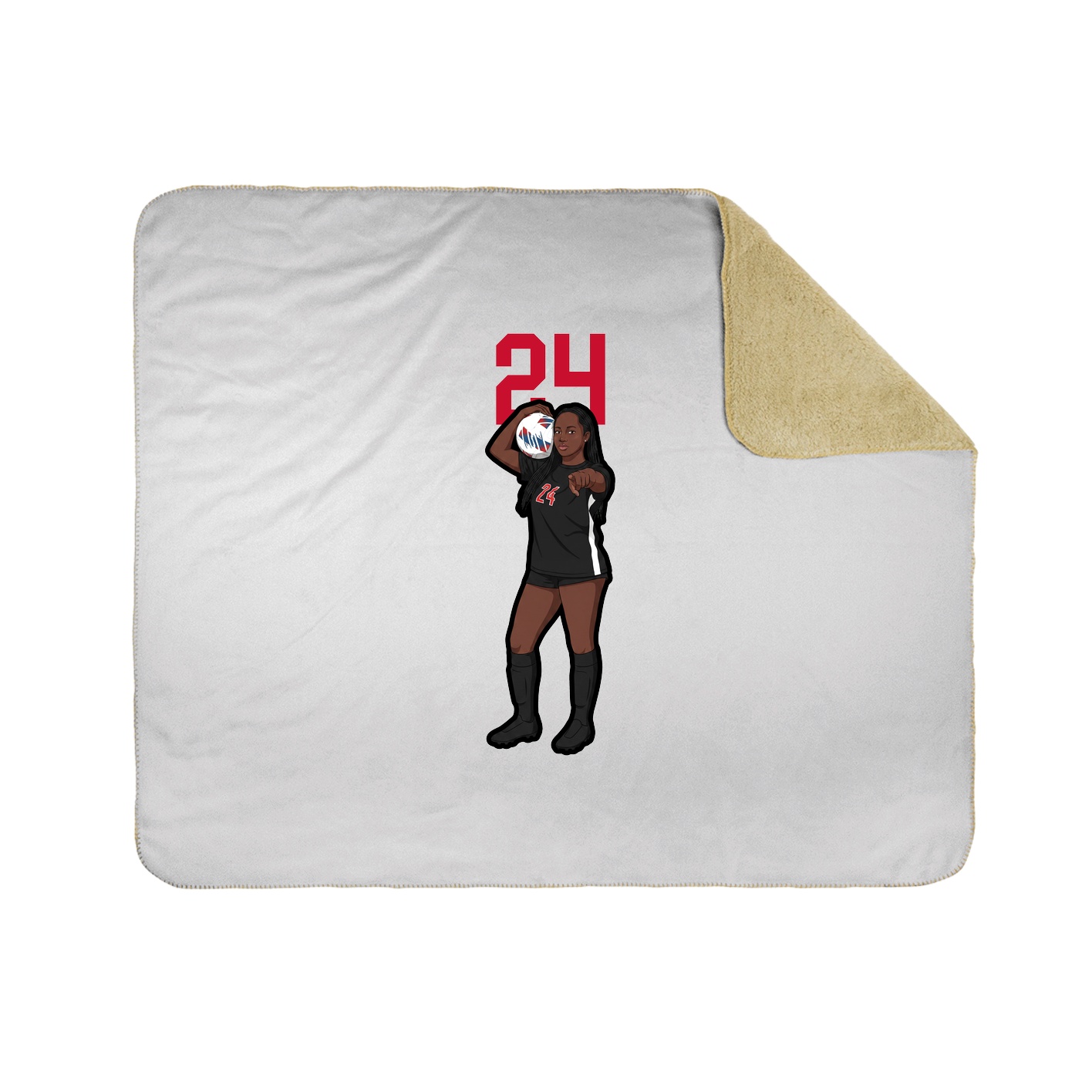 Throw Blanket — Number Top in White