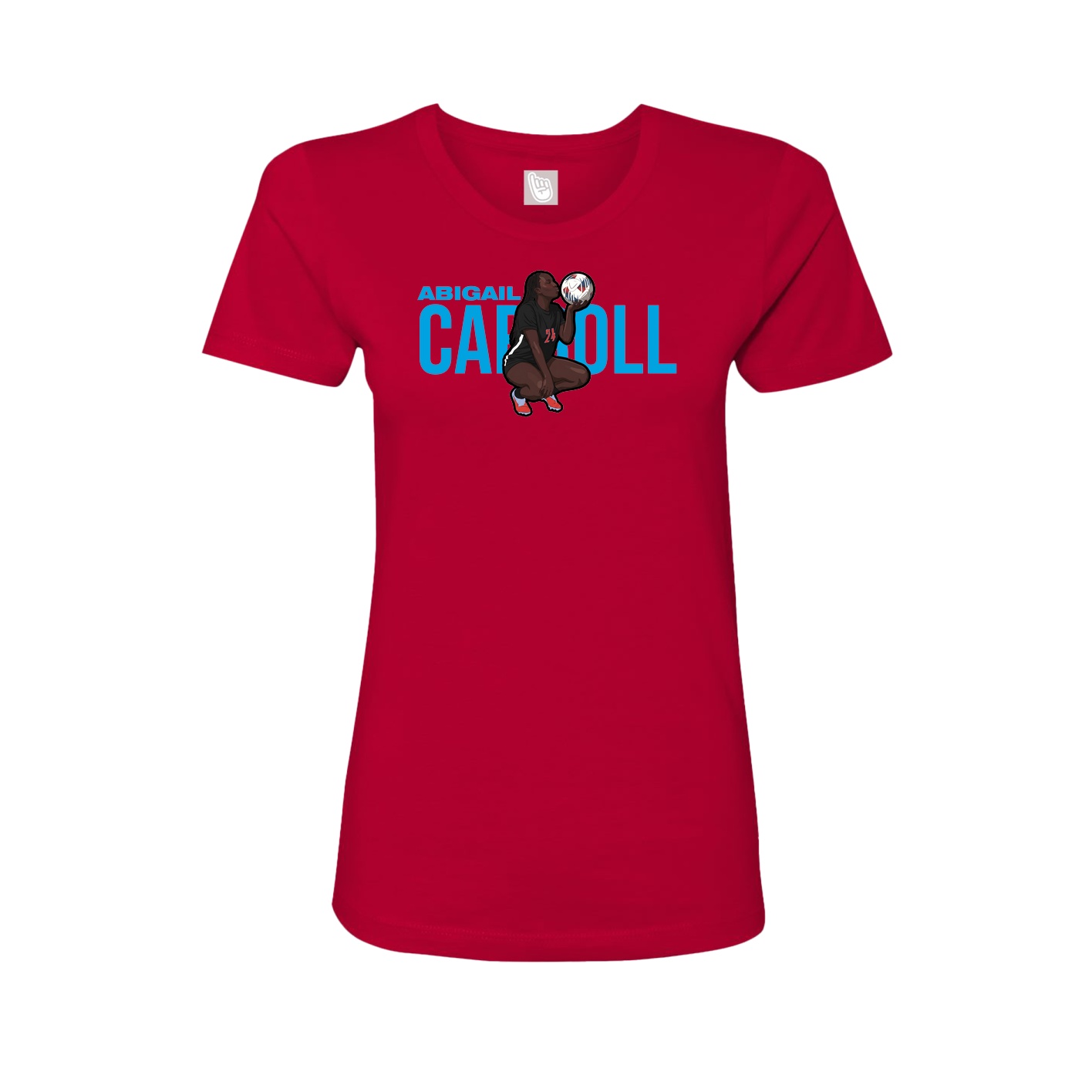 Fitted Women's Tee — Player Name in Red