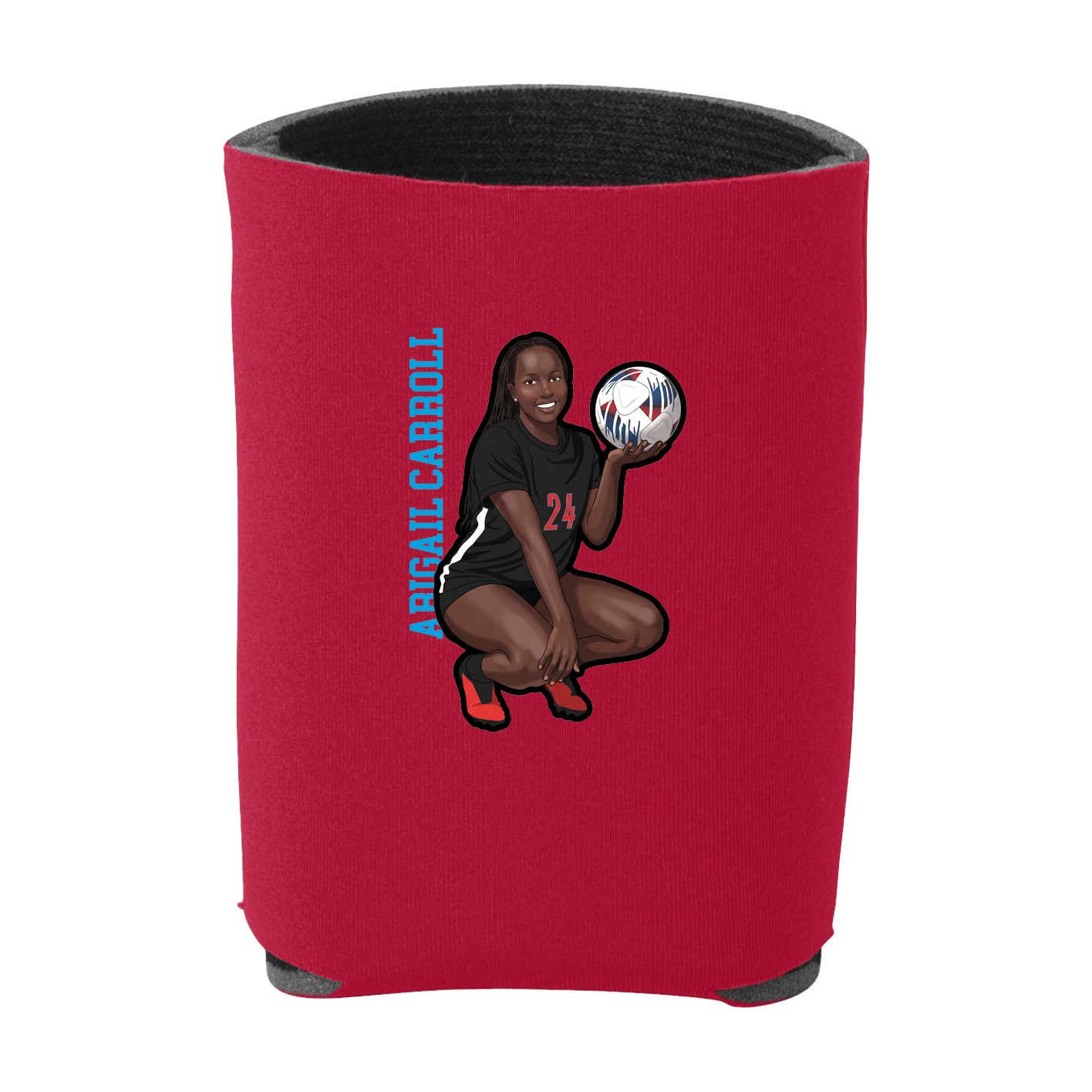 Can Holder — Name Vertical in Red